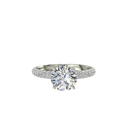 Solitaire bague diamant naturel rond 1.15 carat or blanc Patrizia